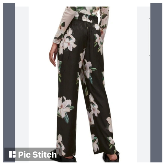 All Saints Black Floral Tyler Alessandra Trousers NWT size M - Picture 3 of 7